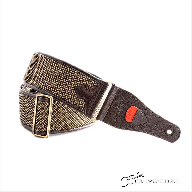 RightOn T-Breathe Brown Guitar and Bass Strap - The Twelfth Fret