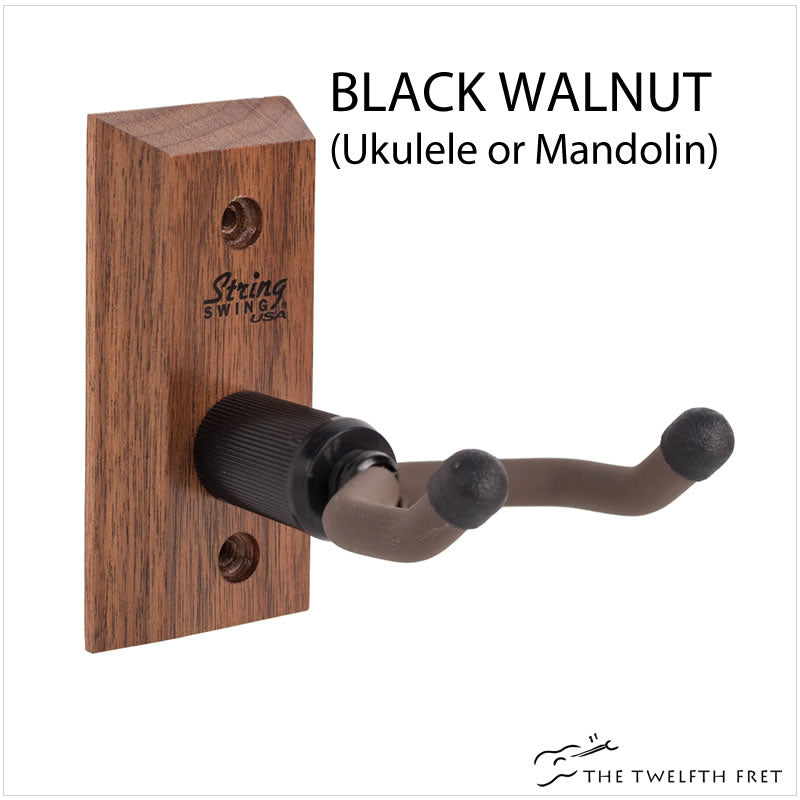 String Swing Instrument Wall Mount Hanger  Mandolin and Ukulele (Black Walnut)- Shop The Twelfth Fret