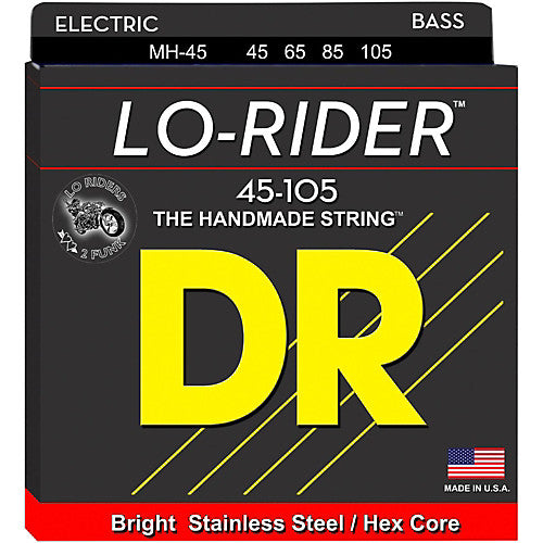 DR Strings MH-45 LO-RIDER Stainless Steel Bass Strings 45-105